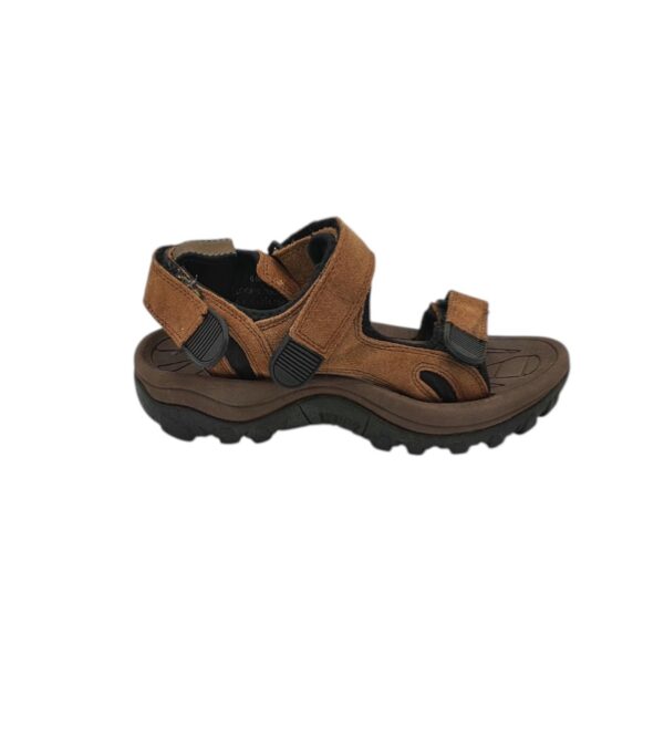 Sandale unisex 40 , piele intoarsa , maro - imagine 1