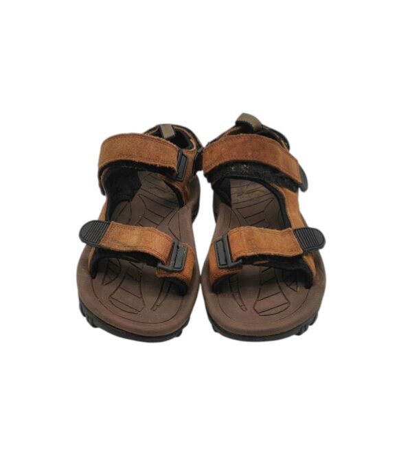 Sandale unisex 40 , piele intoarsa , maro - imagine 5