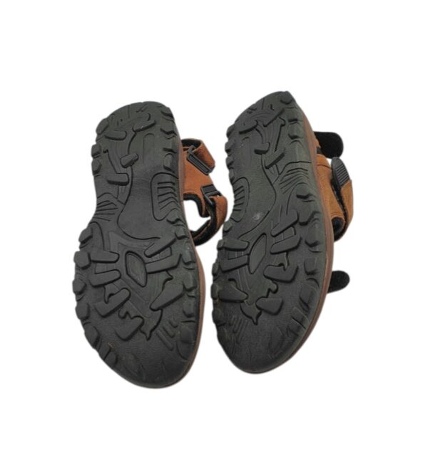 Sandale unisex 40 , piele intoarsa , maro - imagine 3