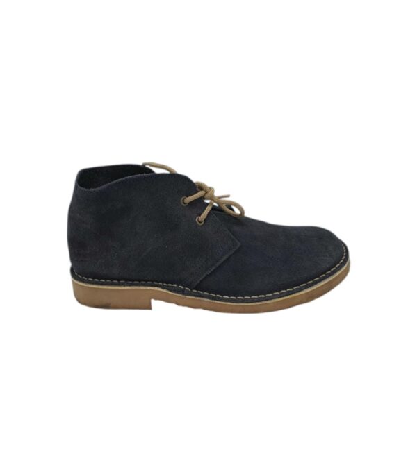 Ghete barbati 45 , piele intoarsa , negru - imagine 1