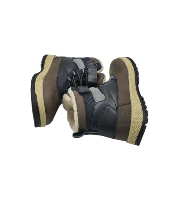 Cizme copii Friboo 32 , imitatie piele , negru maro , imblanite - imagine 4