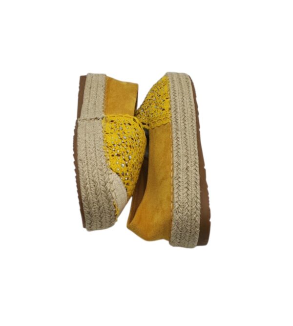 Espadrile dama A&H 40 , material textil , galben - imagine 4