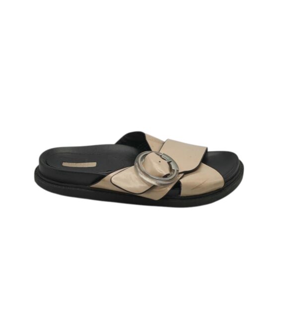 Saboti dama Topshop 39 , imitatie piele , negru bej - imagine 1
