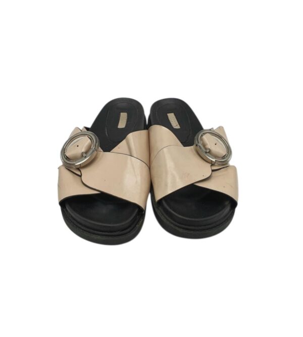 Saboti dama Topshop 39 , imitatie piele , negru bej - imagine 5