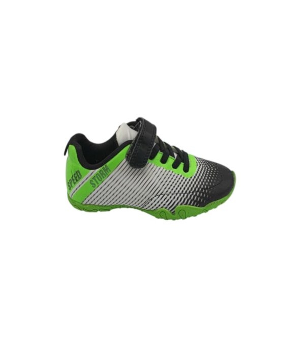 Adidasi copii 28 , imitatie piele , alb negru verde - imagine 1