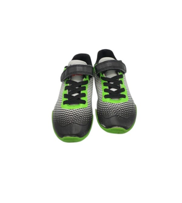 Adidasi copii 28 , imitatie piele , alb negru verde - imagine 5