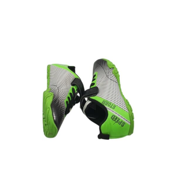 Adidasi copii 28 , imitatie piele , alb negru verde - imagine 4