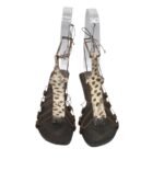 Sandale dama Rodo 37 , imitatie piele , material textil , maro - imagine 5