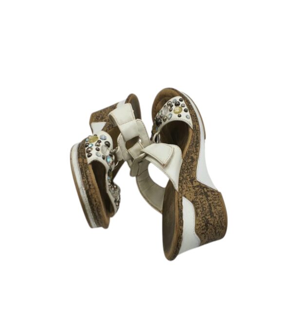 Saboti dama Confort 39, imitatie de piele, alb - imagine 4