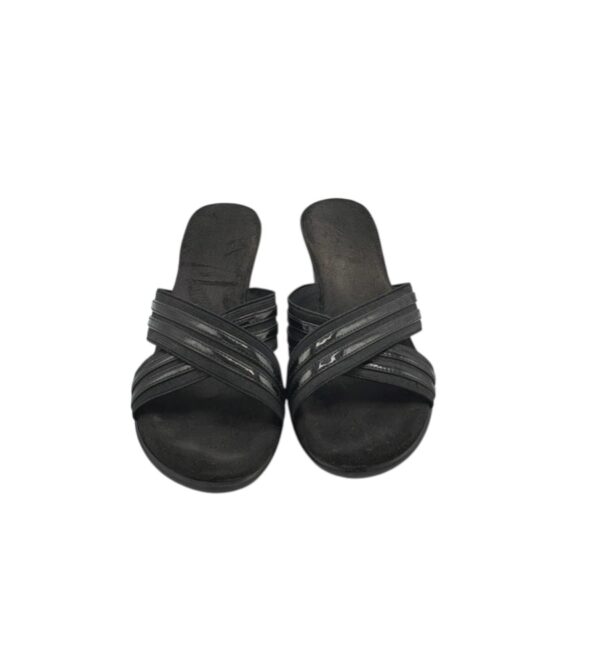 Saboti dama Ariane 38, imitatie de piele, material textil,  negru - imagine 3