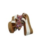 Saboti dama Lotus 37, imitatie de piele, alb maro - imagine 4