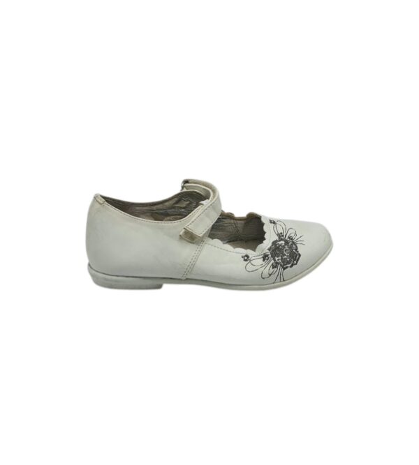 Balerini copii Junior 33, imitatie de piele, alb - imagine 1