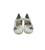 Balerini copii Junior 33, imitatie de piele, alb - imagine 3