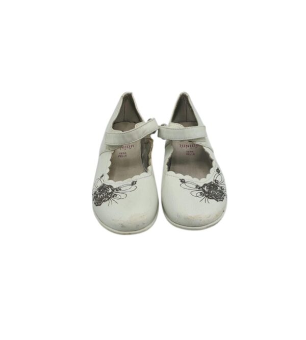 Balerini copii Junior 33, imitatie de piele, alb - imagine 3