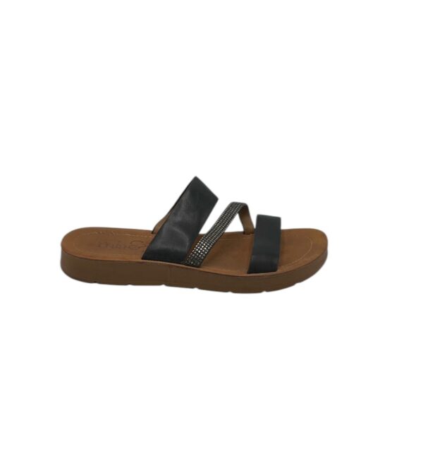 Saboti dama Mia 37, imitatie de piele, negru - imagine 1