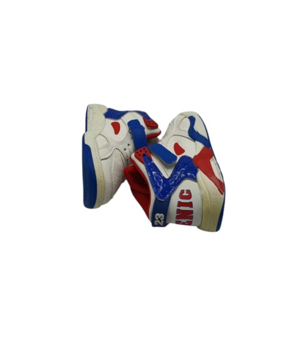 Adidasi copii 29, imitatie de piele,  alb albastru - imagine 4