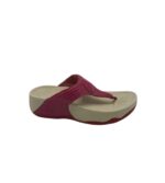 Saboti dama FitFlop 36, piele, material textil, rosu