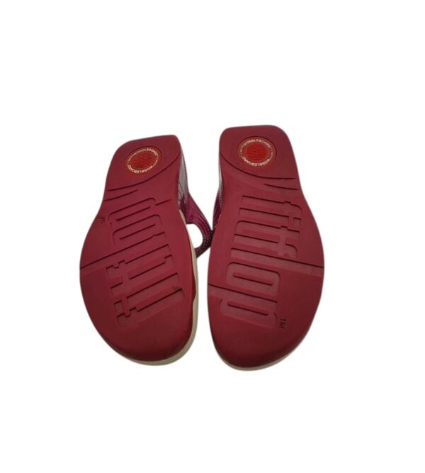 Saboti dama FitFlop 36, piele, material textil, rosu - imagine 5