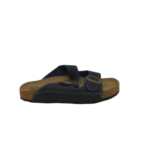 Saboti barbati Bioline 44, imitatie de piele, negru - imagine 1
