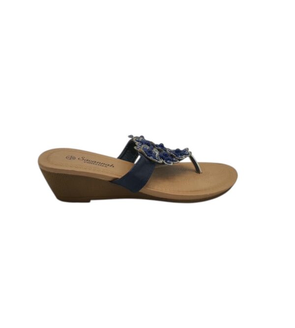 Saboti dama Savannah 39, imitatie de piele, bleumarin - imagine 1