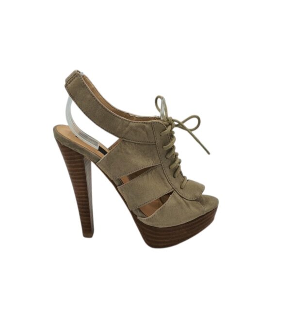Sandale dama Mango 37, material textil, kaki - imagine 1
