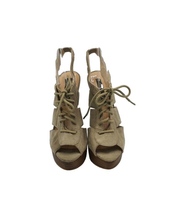 Sandale dama Mango 37, material textil, kaki - imagine 3