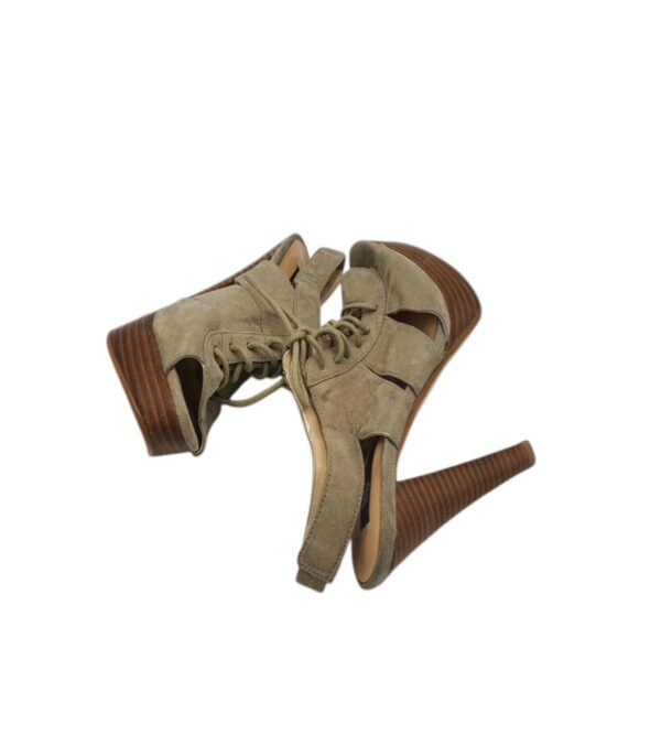 Sandale dama Mango 37, material textil, kaki - imagine 4