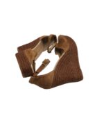 Sandale dama 38, piele intoarsa, maro - imagine 4
