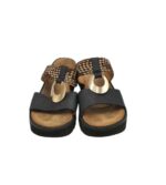 Saboti dama Heavenly Soles 39, imitatie de piele, material textil, negru maro - imagine 3