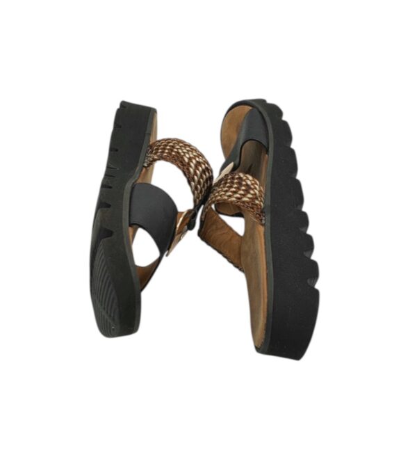 Saboti dama Heavenly Soles 39, imitatie de piele, material textil, negru maro - imagine 4