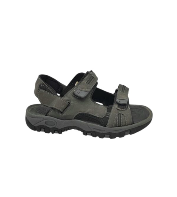 Sandale barbati 43, imitatie de piele, gri - imagine 1