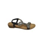 Sandale dama 39, imitatie de piele, negru