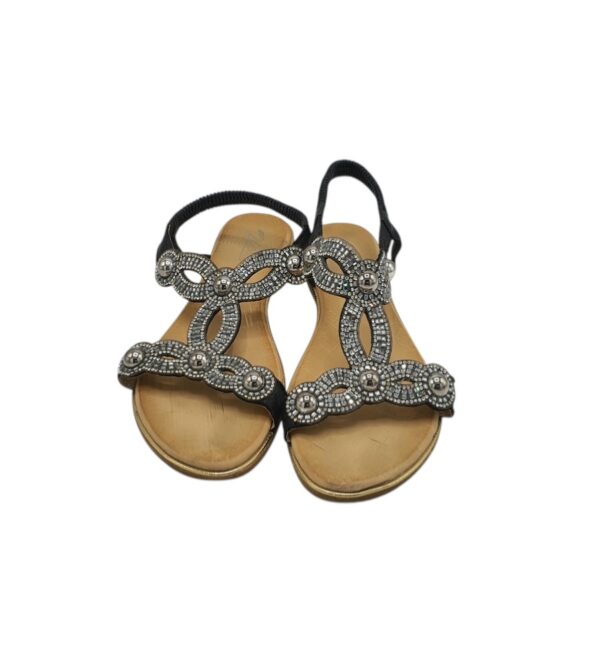 Sandale dama 39, imitatie de piele, negru - imagine 3