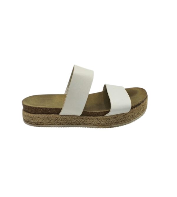 Saboti dama 41,  imitatie de piele, alb - imagine 1