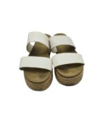 Saboti dama 41,  imitatie de piele, alb - imagine 3
