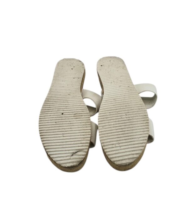 Saboti dama 41,  imitatie de piele, alb - imagine 5