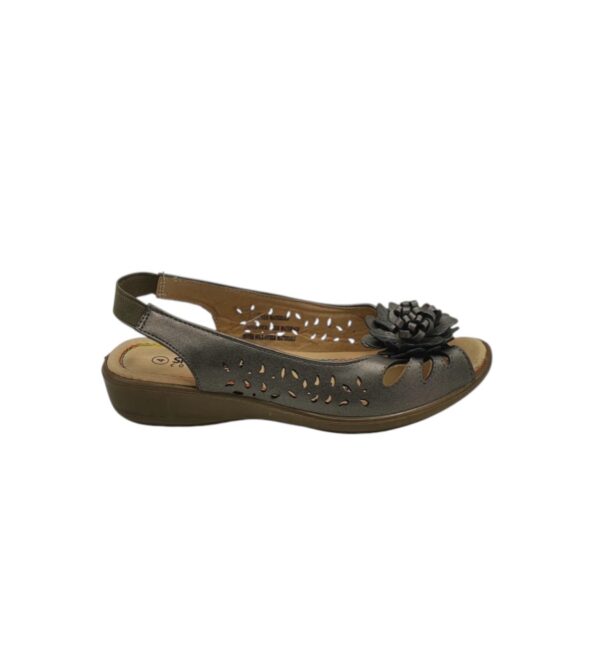 Sandale dama 37, imitatie de piele, gri - imagine 1