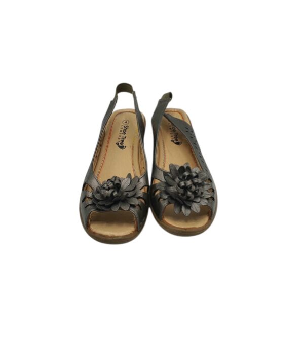 Sandale dama 37, imitatie de piele, gri - imagine 3