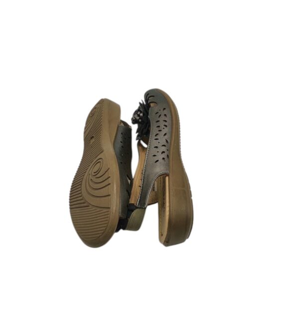 Sandale dama 37, imitatie de piele, gri - imagine 4