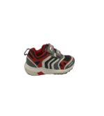 Adidasi copii Geox 24, material textil, piele, rosu alb gri