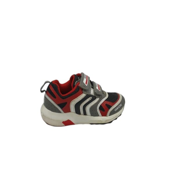 Adidasi copii Geox 24, material textil, piele, rosu alb gri - imagine 1