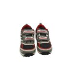 Adidasi copii Geox 24, material textil, piele, rosu alb gri - imagine 3