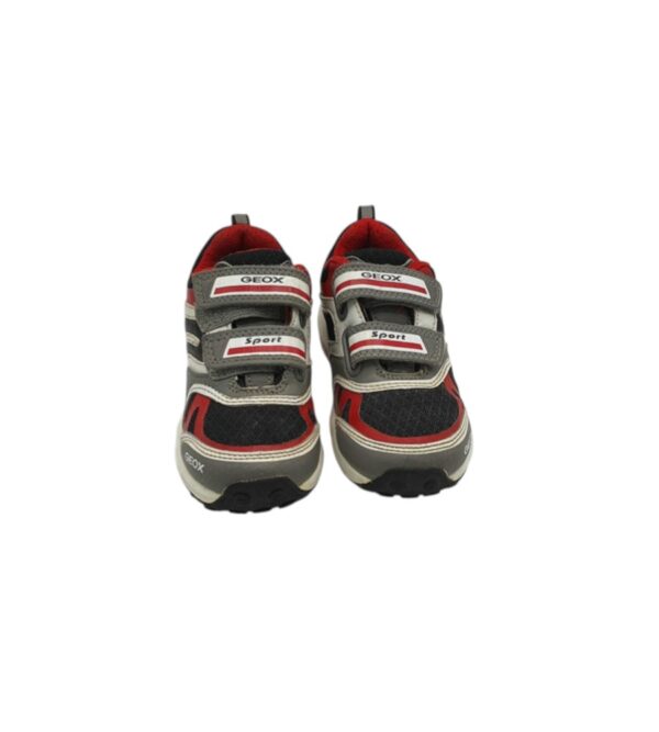 Adidasi copii Geox 24, material textil, piele, rosu alb gri - imagine 3