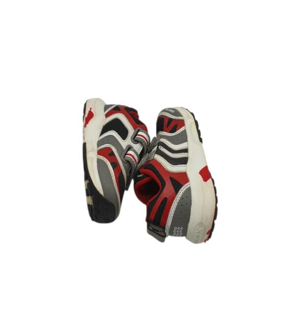 Adidasi copii Geox 24, material textil, piele, rosu alb gri - imagine 4