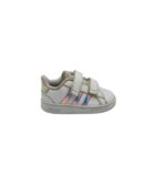 Adidasi copii Adidas 24, imitatie de piele, alb