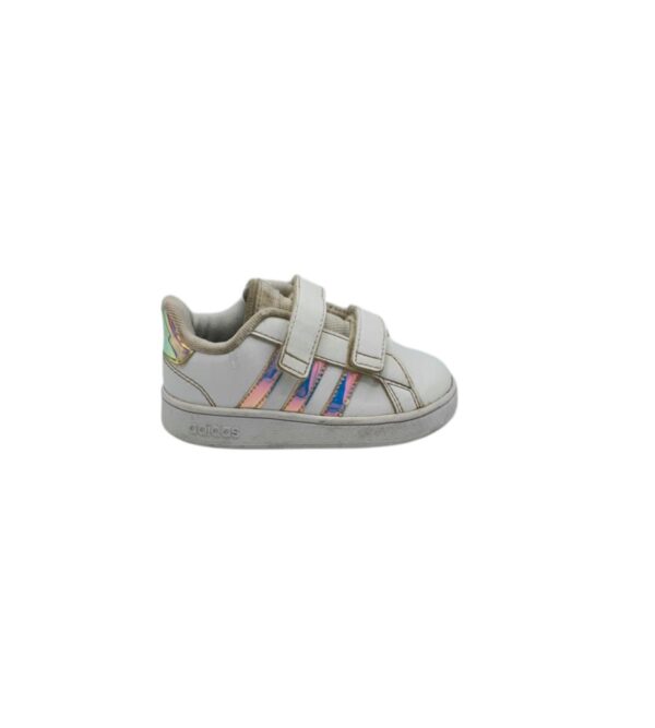 Adidasi copii Adidas 24, imitatie de piele, alb - imagine 1