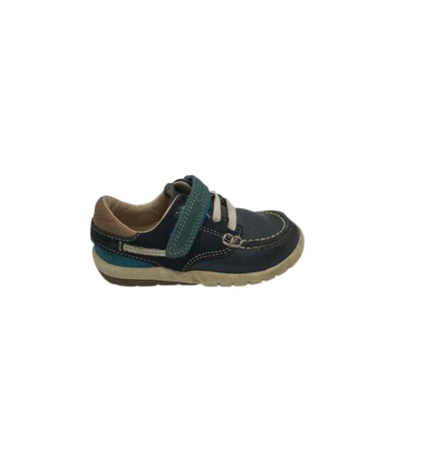 Mocasini copii Clarks 24, piele intoarsa, albastru - imagine 1