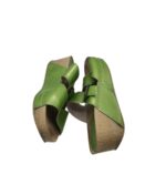 Saboti dama Dr. Feet 36, imitatie de piele,  verde - imagine 4