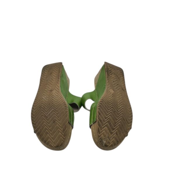 Saboti dama Dr. Feet 36, imitatie de piele,  verde - imagine 5
