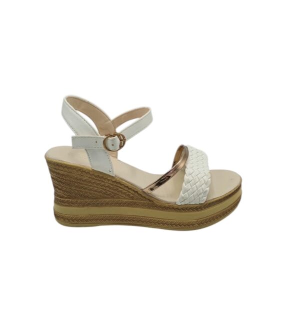 Sandale dama Fashion 39, imitatie de piele, alb - imagine 1
